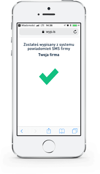Ostatnia strona funkcji Opt-Out SMS
