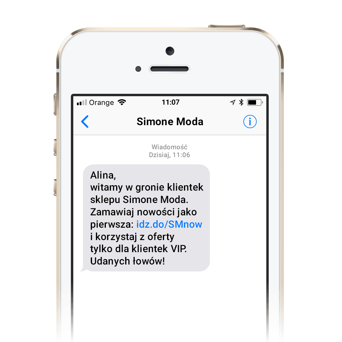 Przykład kampanii SMS z własnym polem nadawcy