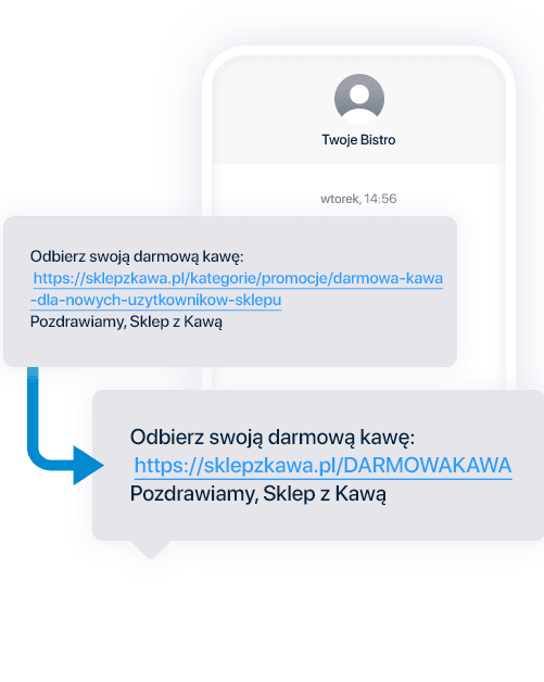 SMS ze skróconym linkiem we własnej domenie