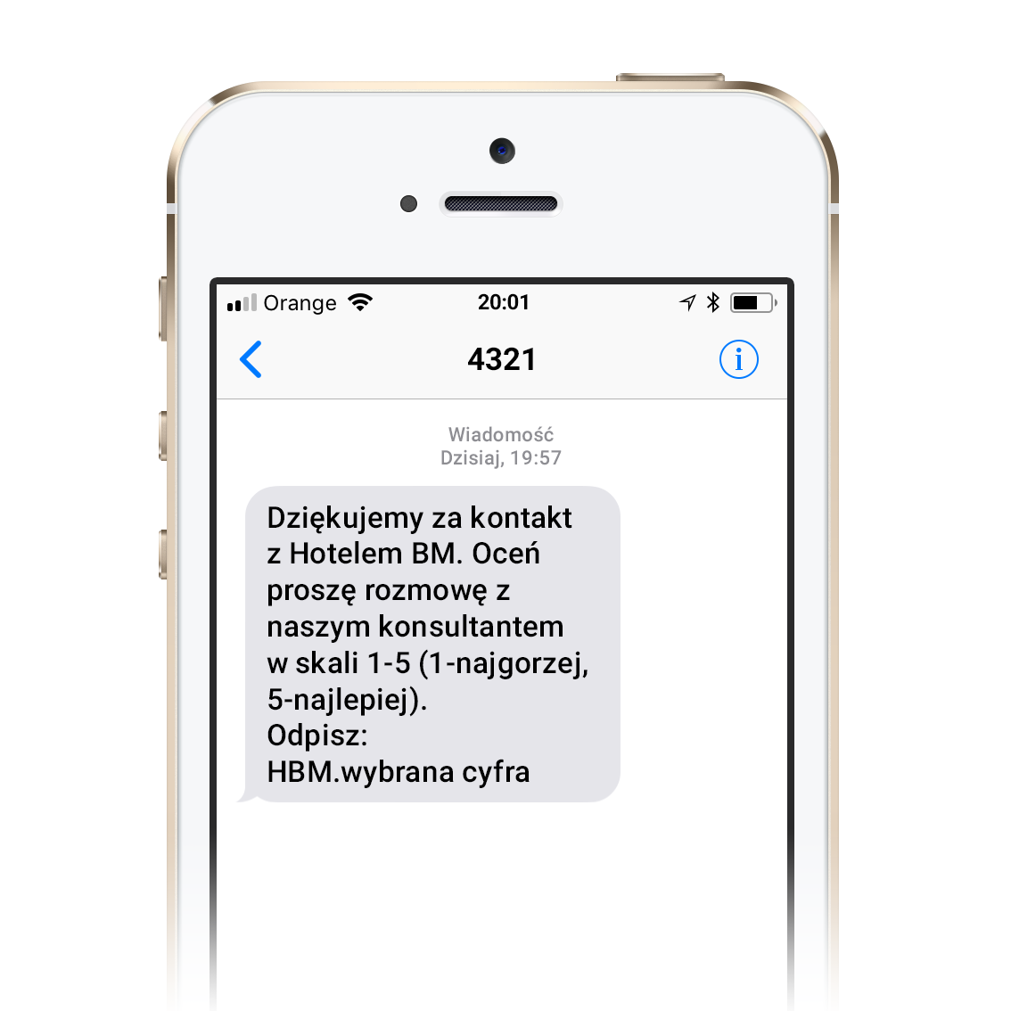 Ankieta SMS oparta na numerze odbiorczym 4321