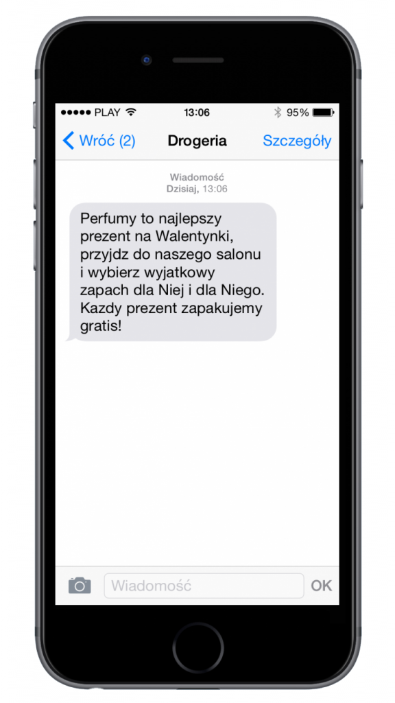 SMSAPI Walentynki Marketing SMS Promocja Drogeria Konwersja