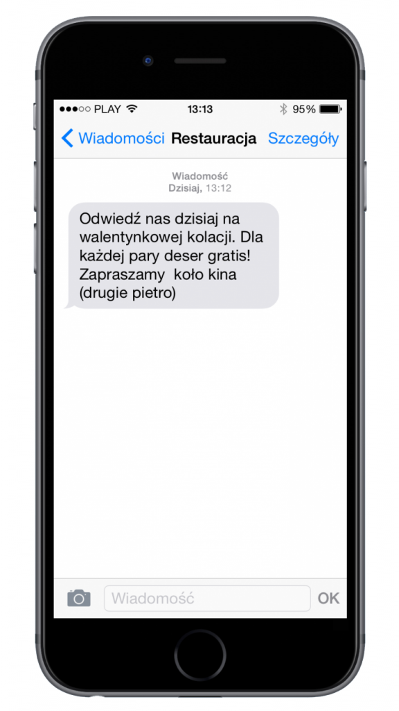 SMSAPI Walentynki SMS Promocja Restauracja