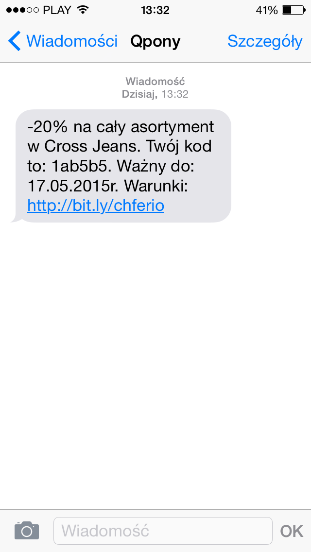 Wiadomości SMS Qpony.pl