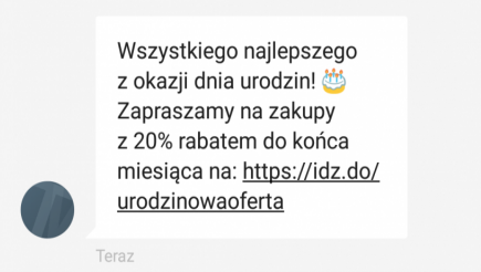 SMS urodzinowy - przykład treści