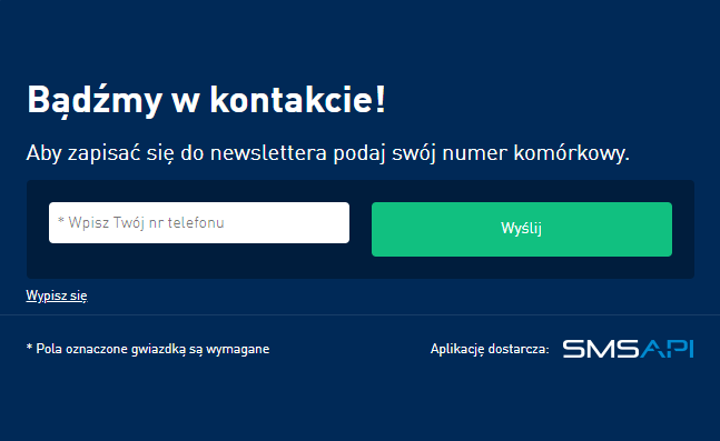 Zbieraj kontakty za pomocą widgetu Newsletter SMS