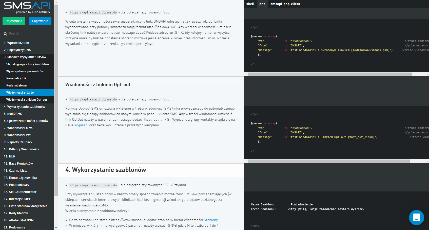 Dokumentacja SMSAPI