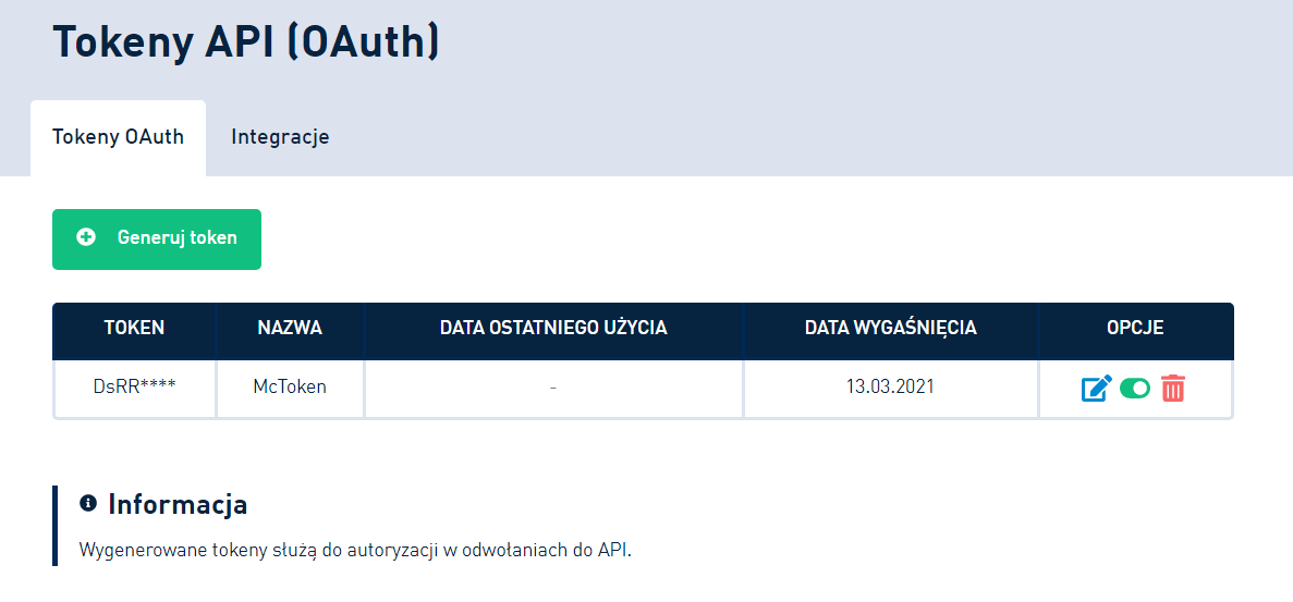 SMSAPI Tokeny OAuth2 API