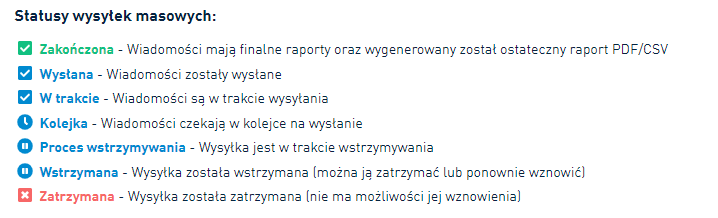 Statusy wiadomości masowych w panelu klienta SMSAPI