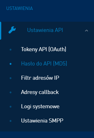 Zakoduj hasło do API w MD5