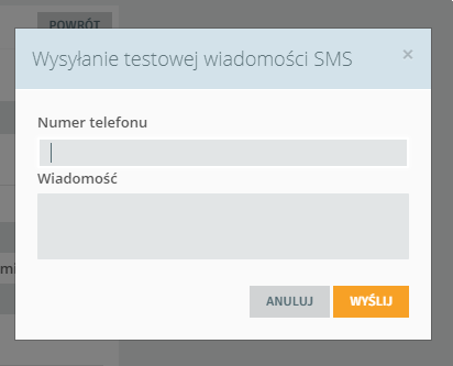 Wysyłka wiadomości testowej w systemie contact center Thulium