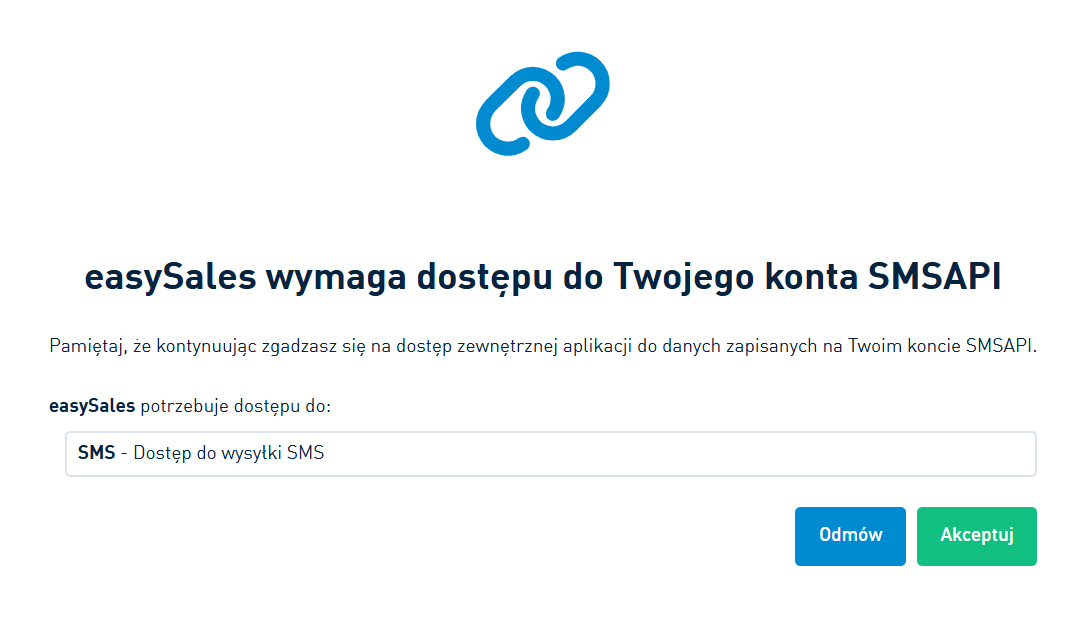 EasySales integracja SMS - połączenie z SMSAPI