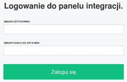 Logowanie do panelu integracji SMSAPI z IAI_SHOP